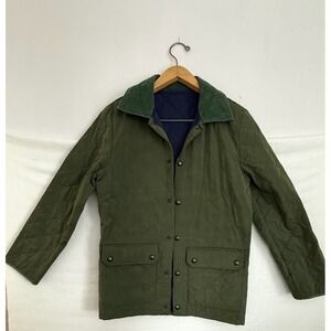 Vineyard Vines Mens Quilted Barn Chore Jacket Size S Green Snap Button Coat